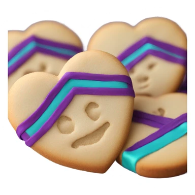 Purple teal Suicide awareness ribbon on heart cookie sticker