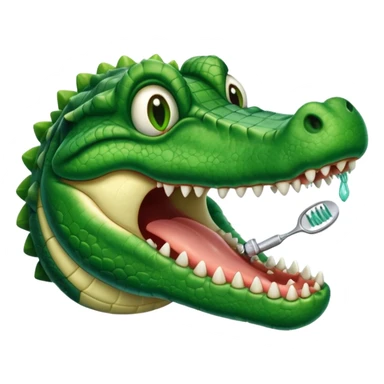 an alligator opening its mouth in a dentist's office sticker