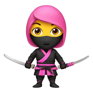 pink female ninja sticker