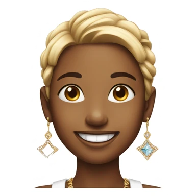 smiling girl with jewelry sticker