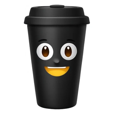 takeaway coffee cup black with black lid sticker