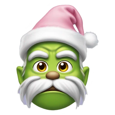 Grinch with a light pink santa hat sticker
