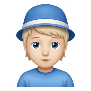 kid with blue and white hat sticker