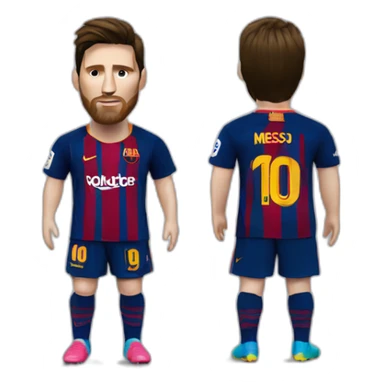 Lionel Messi with barcelona kit sticker