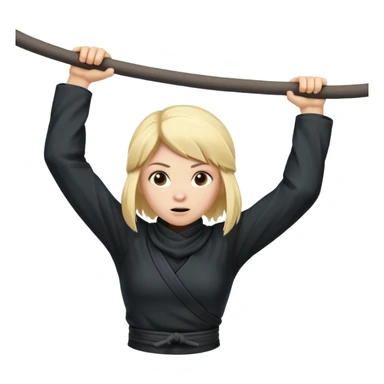 Blonde girl dressed as ninja doing the monkey bars sticker