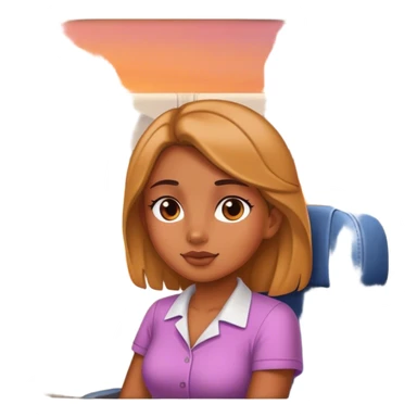 Girl on plane and sunset  sticker