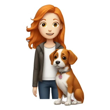 Ginger girl with a dog sticker