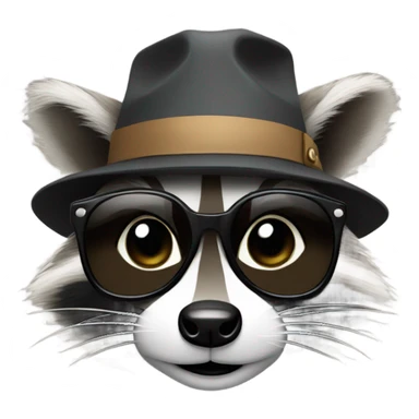 A raccoon wearing a hat  sticker
