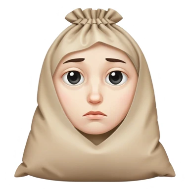 sad face with bags under the eyes  sticker