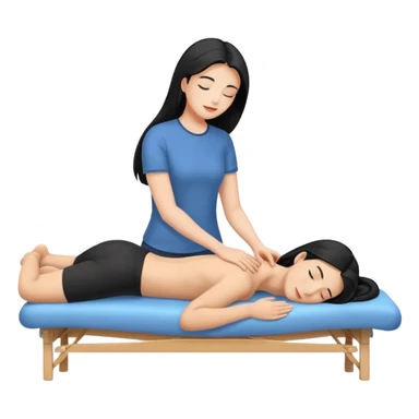 Back massage body the hair is long and black sticker