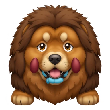 Tibetan Mastiff, fluffy, powerful, friendly expression sticker