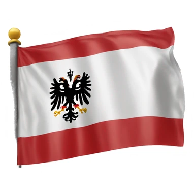 austrian flag emoji but with a coat of arms to the right side of the flag sticker