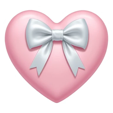 Baby pink heart with white bow sticker