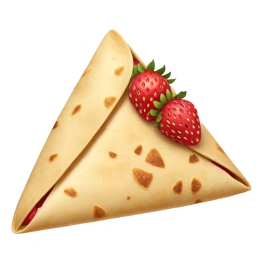Tortilla folded into a triangle with strawberries poking out sticker