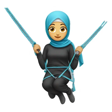 hijab girl making zipline sticker