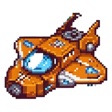 Orange space cruiser sticker