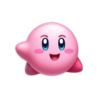 cute happy classic Kirby jumping on a star sticker