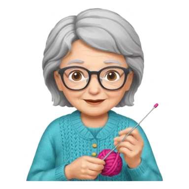 grandma knitting sticker