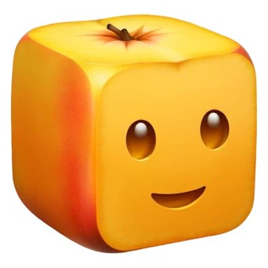 minimal emoji of sliced mango with cube-cut surface, square mango, bright yellow-orange, no face, isolated, no background sticker