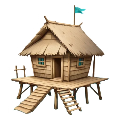 A hut on the edge of the ocean sticker