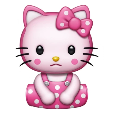 Hello kitty en puntitos para pegar y copiar sticker