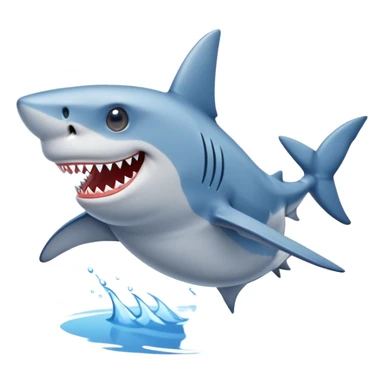A shark with shoes blue sticker