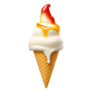 vanilla icecream with chili oil drizzled on top of the scoop sticker