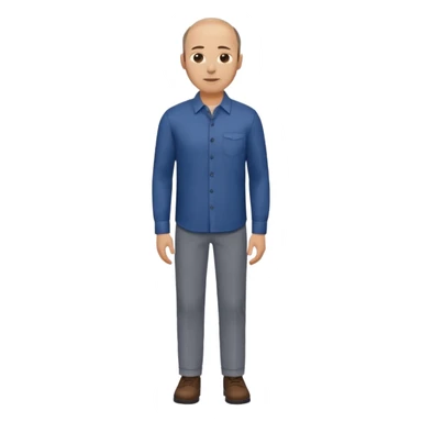 man mid 30's shirt and trousers balding hairline standing sticker