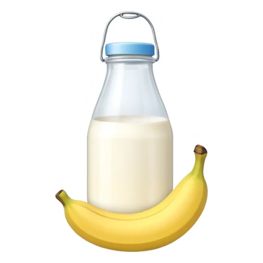 baby Milk bottle with banana tag sticker