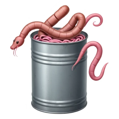 earthworms curled up inside a can of worms sticker