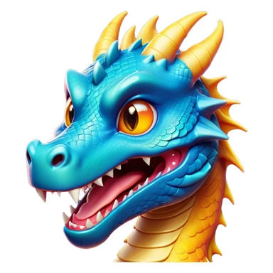 Cinematic Comical Dragon Portrait Emoji, Head tilted dramatically with an exaggeratedly amused expression, featuring a striking, glossy scaled body with bold, angular features and wide, expressive eyes filled with playful disbelief, Simplified yet hilariously expressive features, highly detailed, glowing with a slightly sassy, otherworldly glow, high shine, dramatic yet playful, stylized with an air of cheeky mythical mischief, soft glowing outline, capturing the essence of a spirited and over-the-top dragon that looks ready to breathe fire into internet fame instantly! sticker