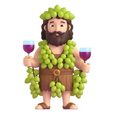 Bacchus Roman god of wine with grapes and wine cup sticker