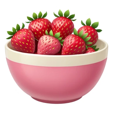elegant pastel pink bowl overflowing with strawberries sticker