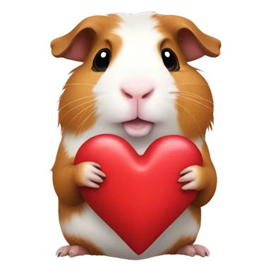 Guinea pig holding heart sticker