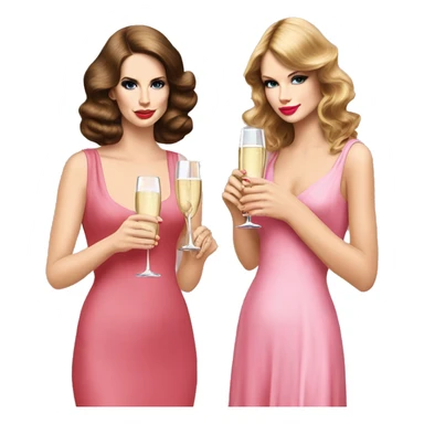 Lana del Rey & Taylor Swift drinking champagne pink dress sticker
