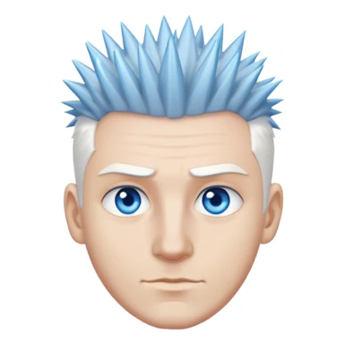 A man with blue eyes white spiked hair sticker