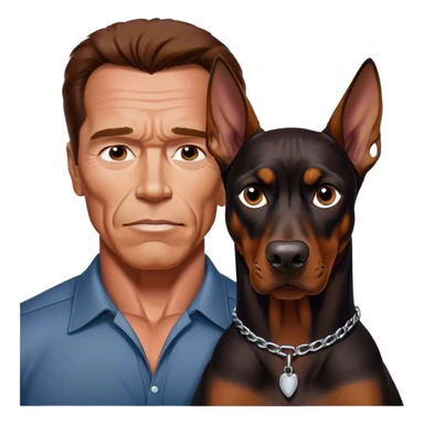 Arnold Schwarznegger with Doberman sticker