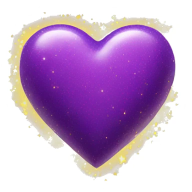 Purple love heart with yellow sparkles sticker