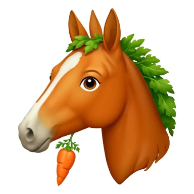 Horse eating carrot sticker