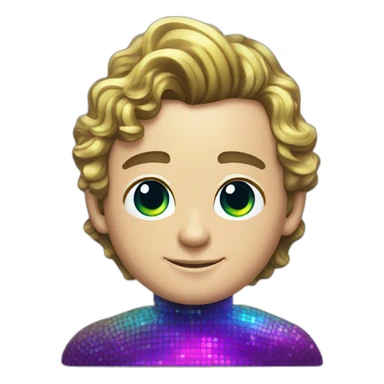 Fancy disco futuristic Jonathan Toews in rainbow bubble sticker