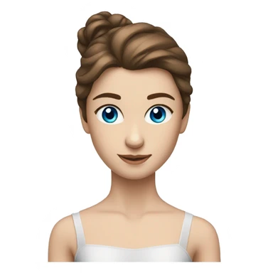 Caucasion Ballet dancer with brown hair blue eyes sticker