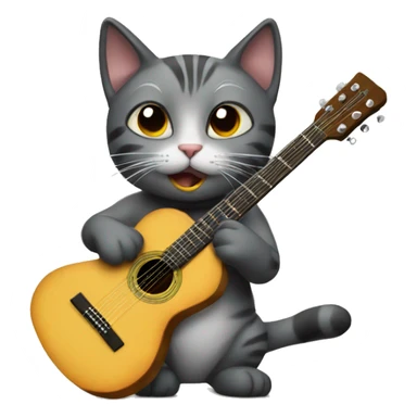 cat with guitar  sticker