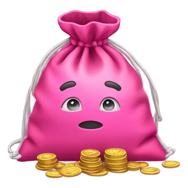 Pink bag of money  sticker