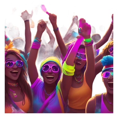 Rave festival with sun  sticker