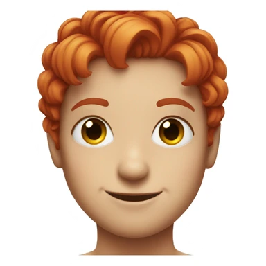  smiley face with lashes  red hair  sticker