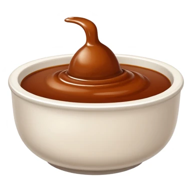 brown sauce in a white bowl sticker
