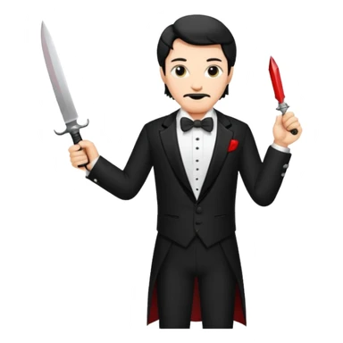 Man Opera singer with a knife  sticker