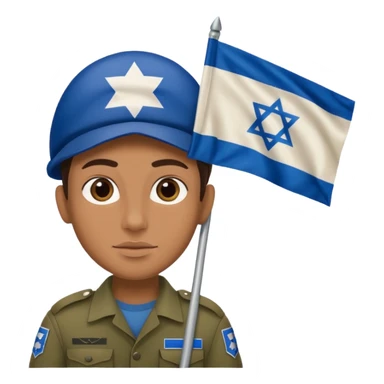 חייל ישראלי מחזיק דגל ישראל sticker