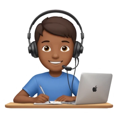 a boy attainting a Online Classes happily  sticker