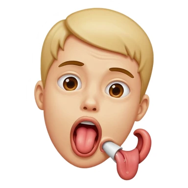 person choking them self with tongue out funny sticker